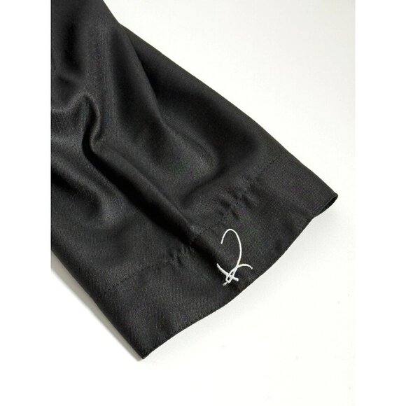 Kamani Mens or Youth Black Islamic Thobe Robe White Thread Embellishment Size 48 - Picture 11 of 13